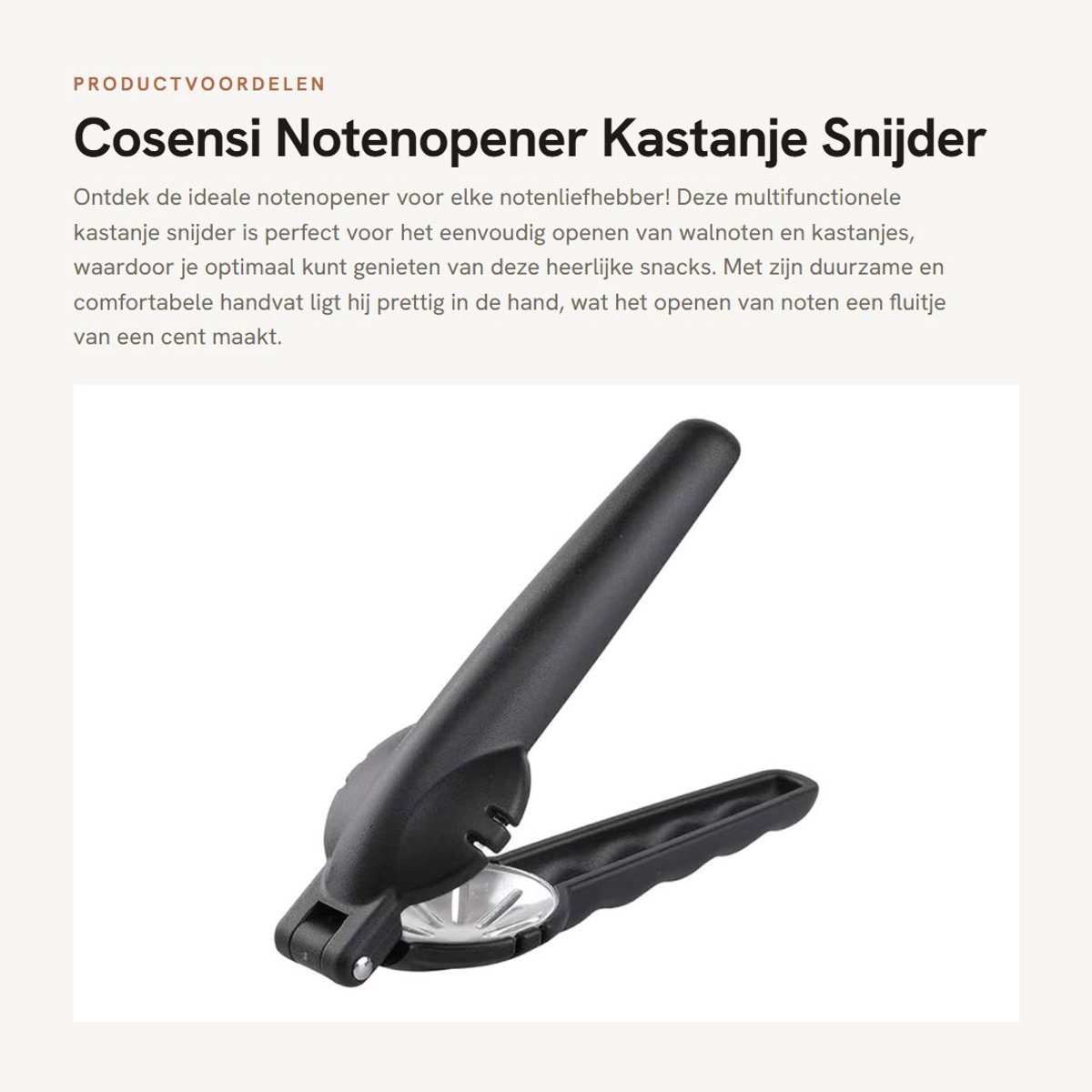 Dailygoods- Notenopener - Roestvrij Staal - Kastanje Snijder - Multi-Functie - Antislip Handvat - 17 x 5,5 cm - Notenkraker