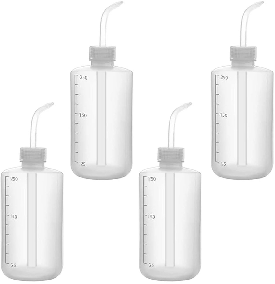 Dailygoods- Sapcentrifugeset 4-delig - Plastic Flessen 250 ml - Gieters voor Binnen - Veiligheidsflessen - Irrigatiecontrole - Flexibele Behuizing - Gieter