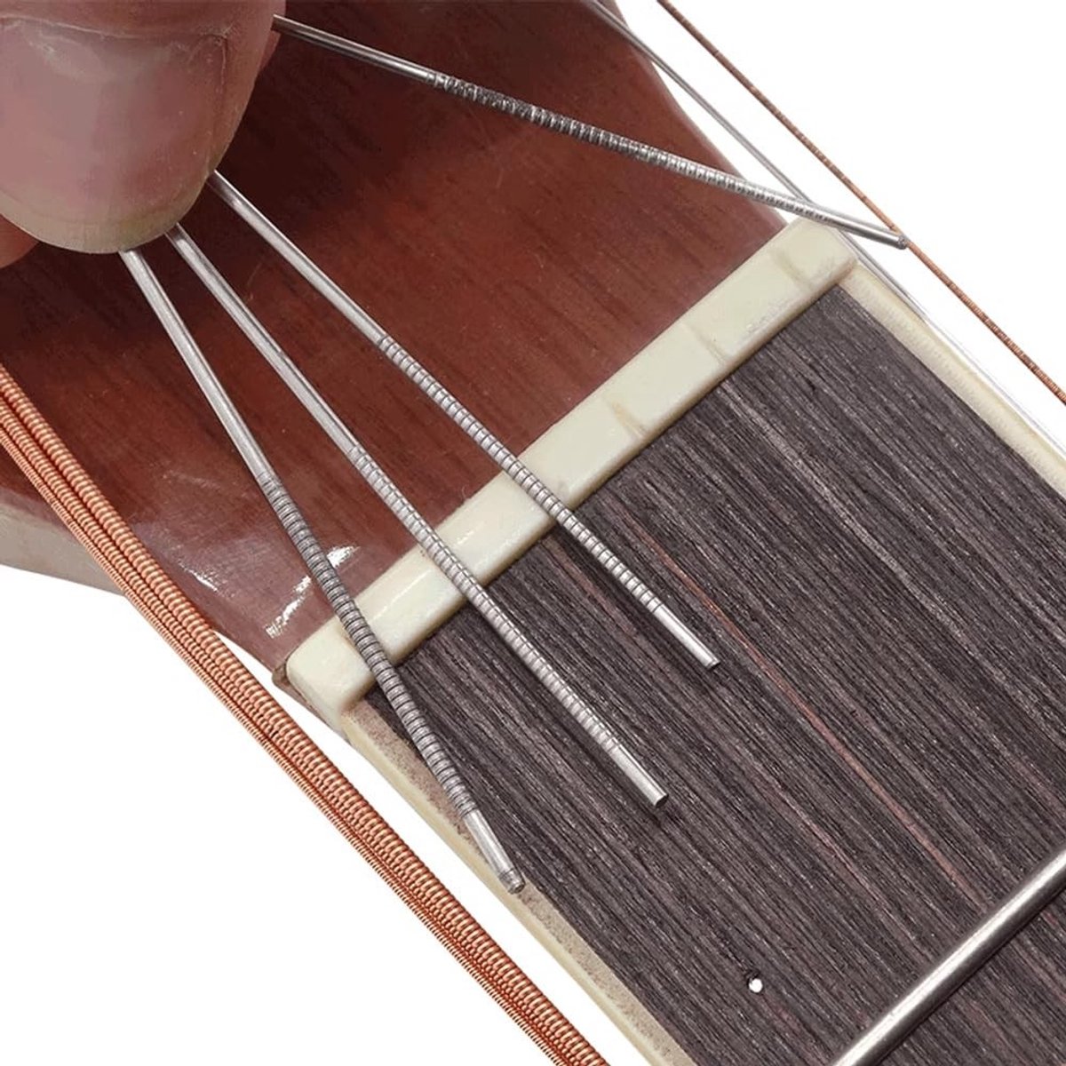 Dailygoods - RVS Gitaar Moer en Zadel Set met Vijlen