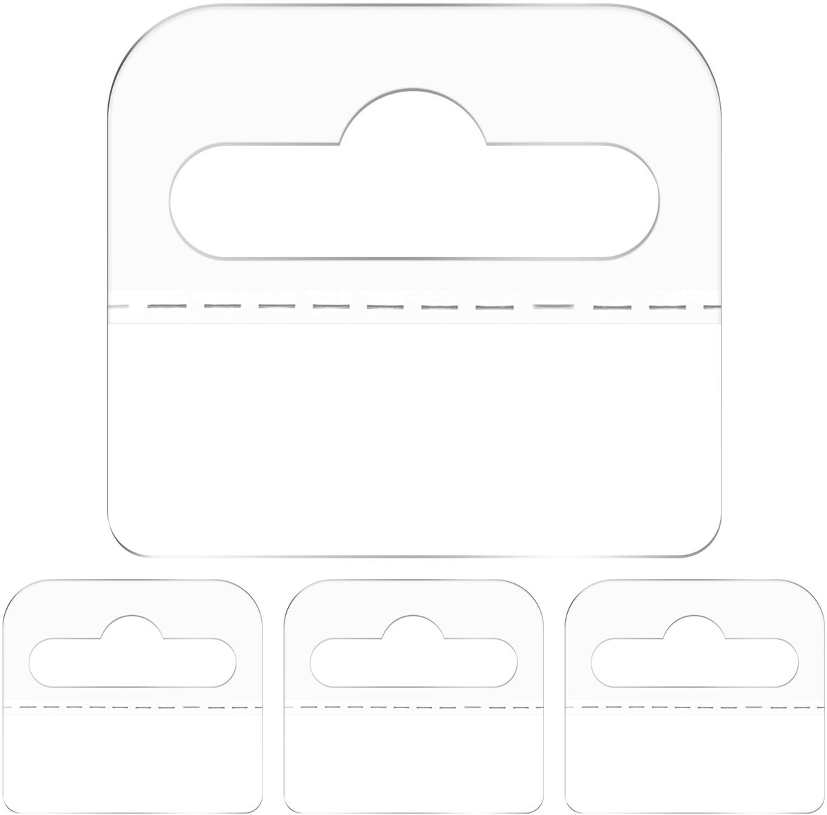 Dailygoods- Hangers 200 Stuks - Zelfklevend - Transparant - Labelhangers - PVC/PET - Ruimtebesparend - Sterke hechting - Hangtags