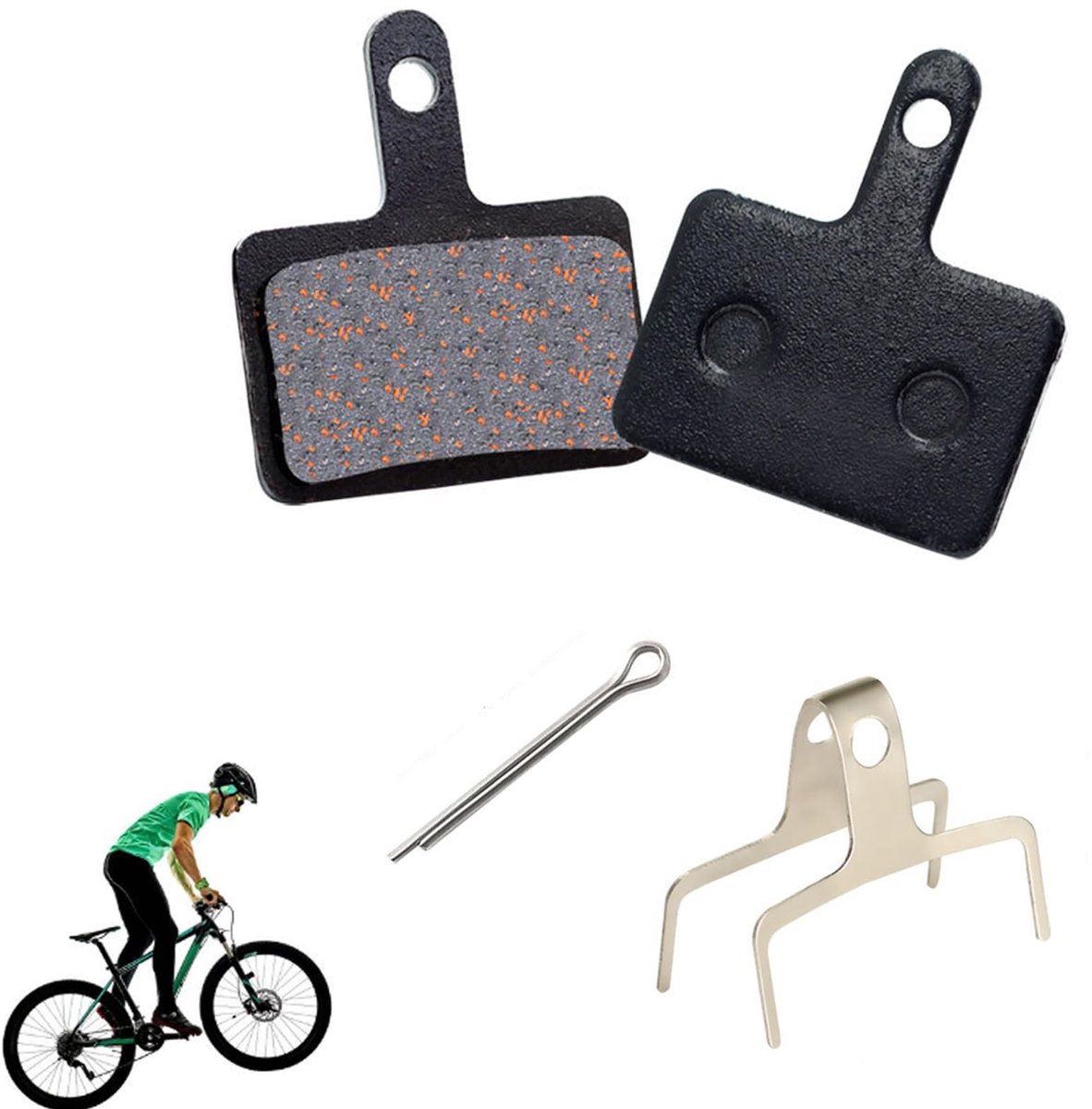 Dailygoods- Fietsremblokken 4 Stuks - Schijfremblokken - Remblokken voor Mountainbikes - 30% Metaaldeeltjes - Kevlar/Keramisch - Uitstekende Remprestaties