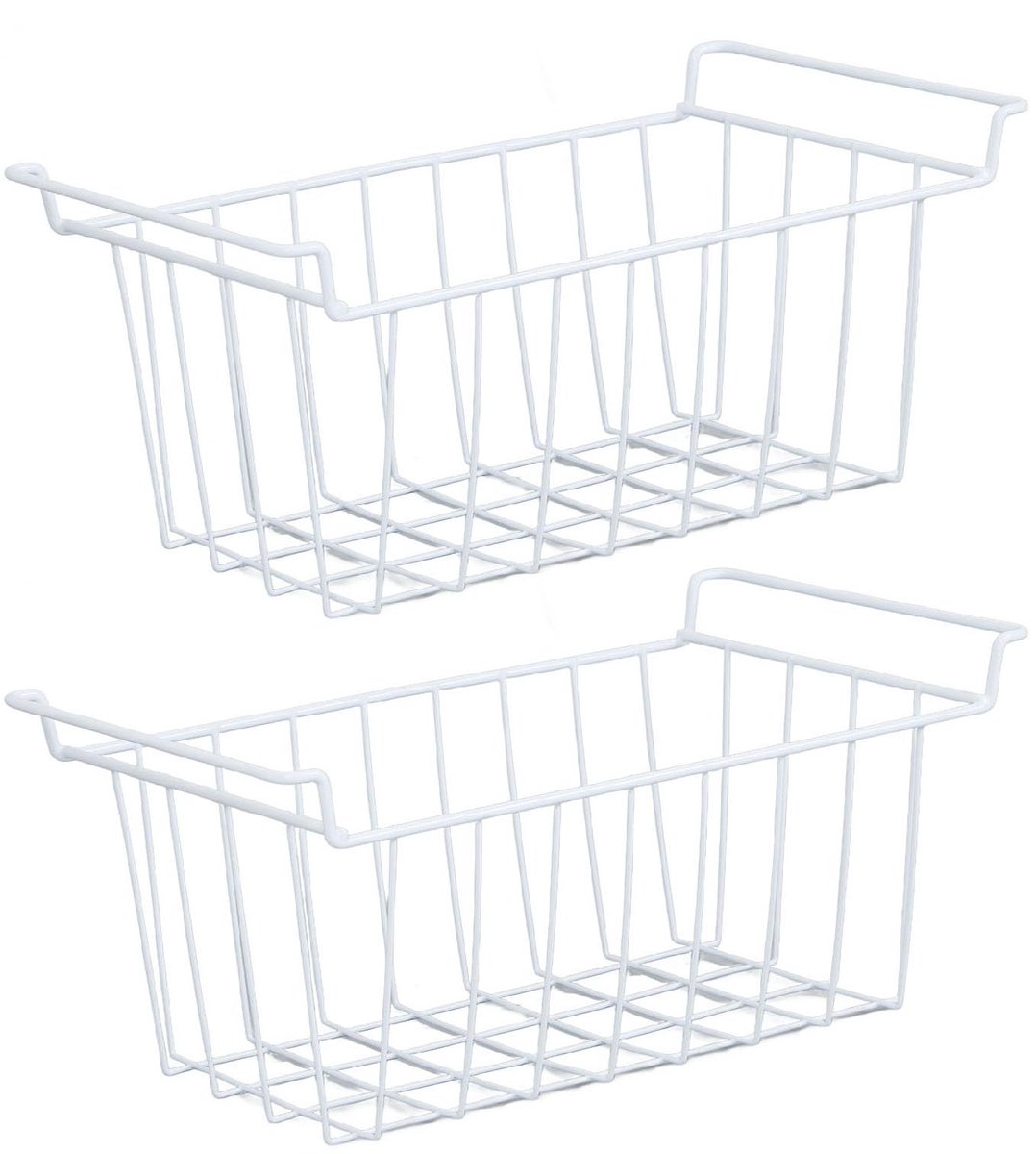 Dailygoods- Opbergmanden Duurzaam Metaal - Vriezer Organizer - Koelkast Organizer - Stapelbare Manden - Keuken Organizer - Afmetingen L 44,5 cm X B 24,5 cm X H 20 cm - Opbergmand