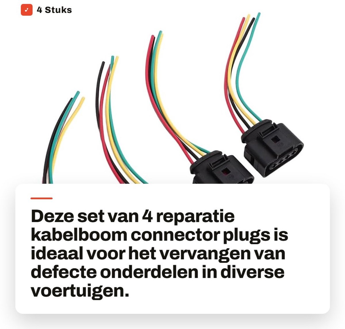 Dailygoods- Bobine Connector - 4 Stuks - Reparatie Kabelboom - Geschikt voor 5000 L5/A3/A8/RS4/RS6/S4/S5/S6/S8/TT - Kwaliteitsgarantie - Precisie Vakmanschap - Stecker