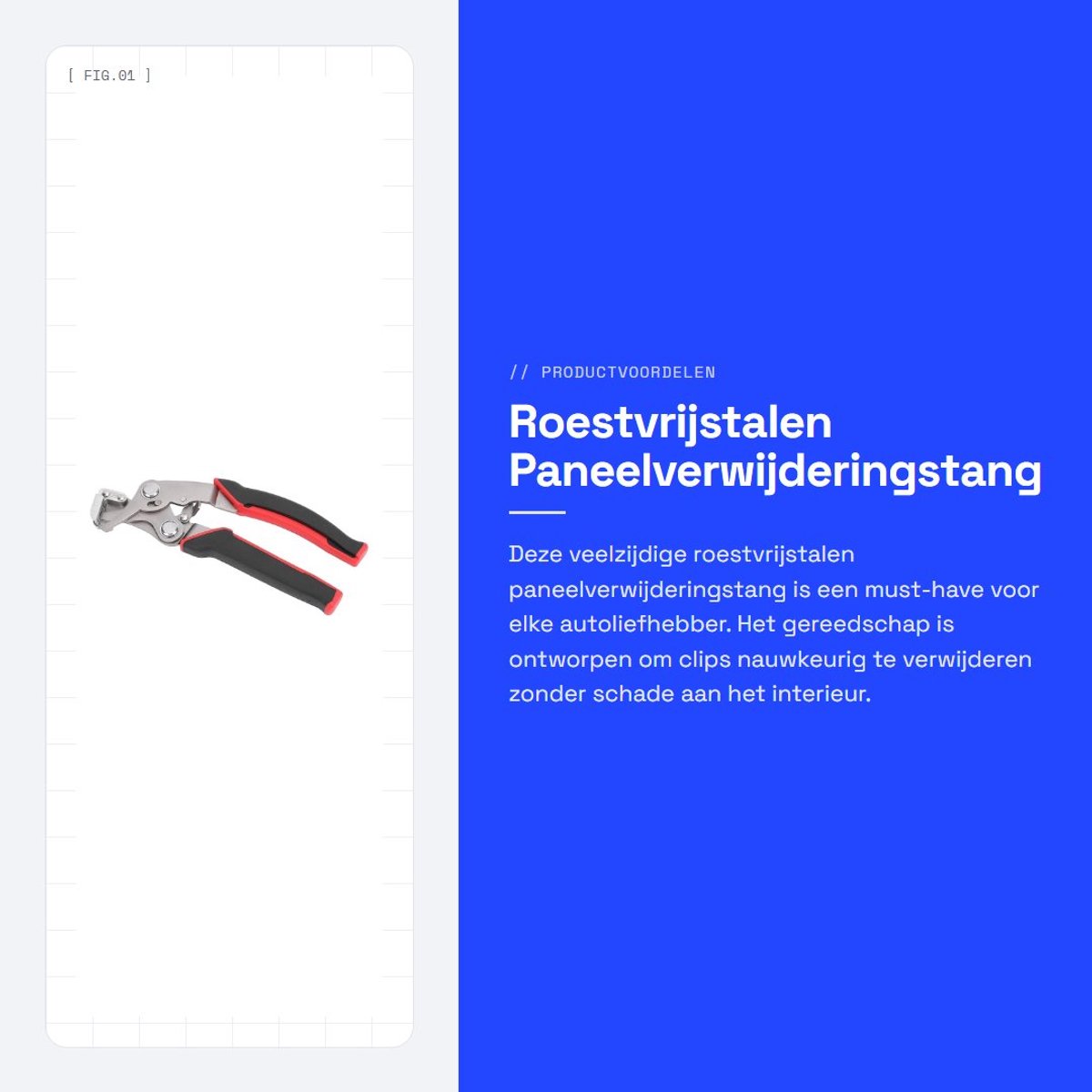 Dailygoods- Paneelverwijderingstang Professioneel - Roestvrij Staal - Auto-clips Verwijderen - Interieur Demontage - Veilig Gebruik - Effectieve Verwijdering van Klemmen - Demontagetang