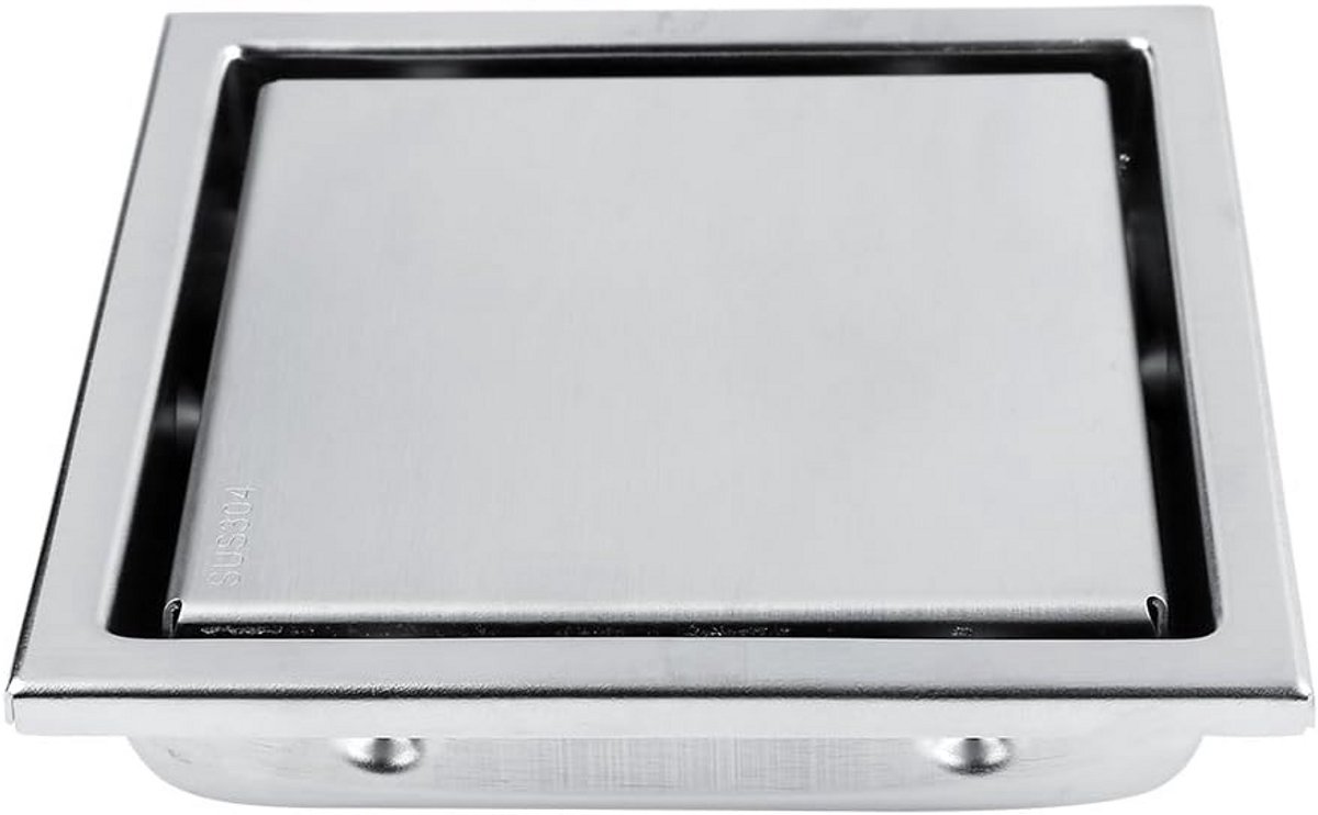 Vloerafvoer Vierkant - Doucheputje RVS - Snel Water Afvoeren - Anti Geur Insecten - 110x110mm - Zilver