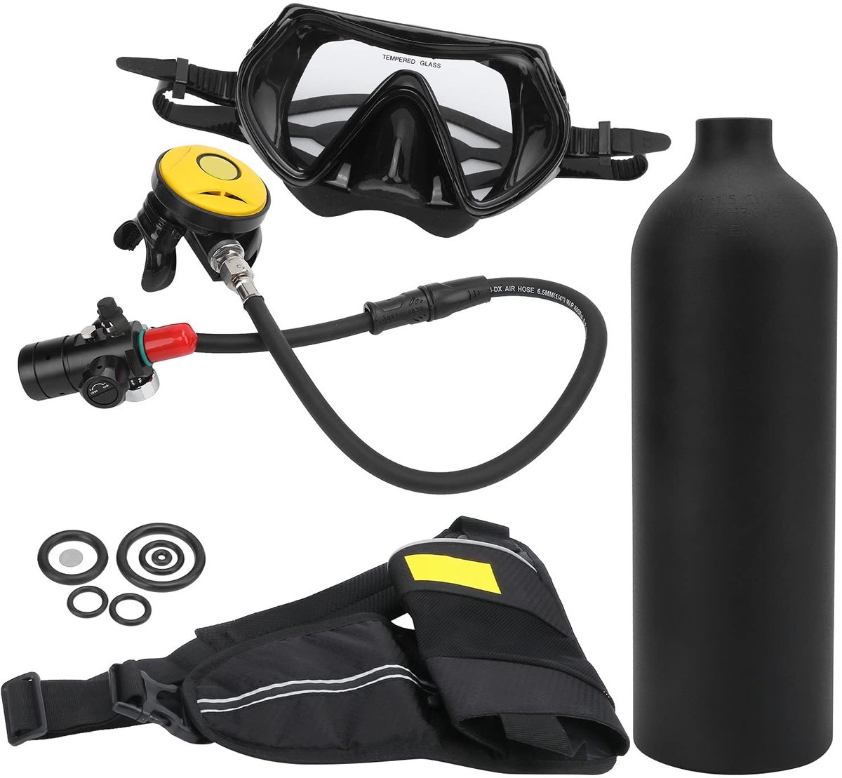 Dailygoods- Scuba Tank Draagbaar - 1L Longtank - Siliconen Mondstuk