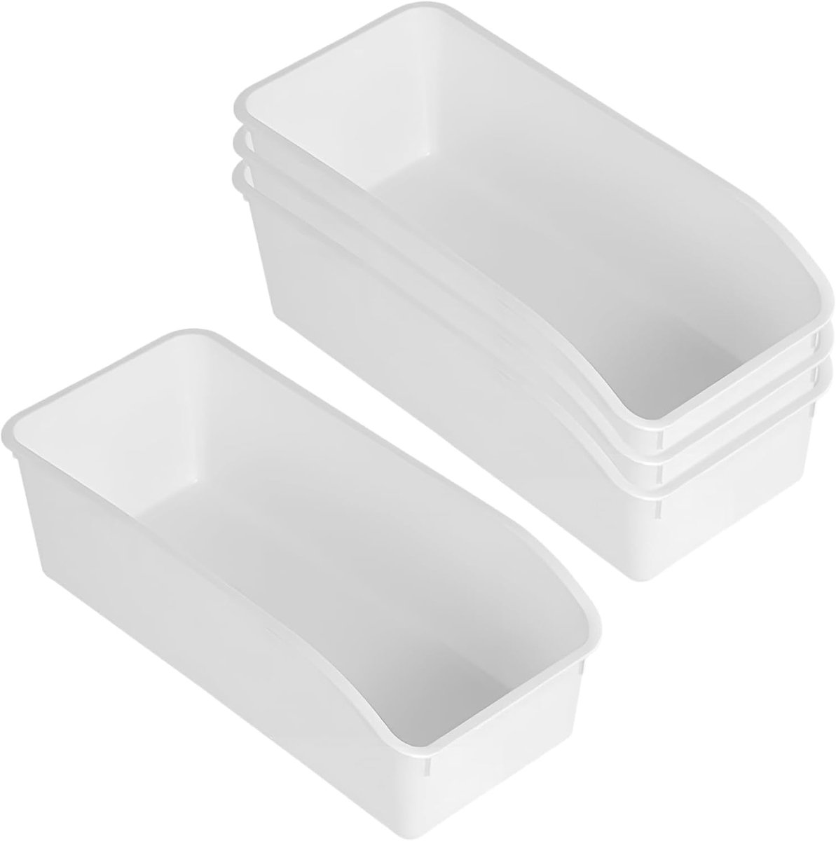 Opbergdozen Set - Organizers Manden - Ruimte Ordenen - Stapelbaar Ontwerp - 25cm Lengte - Wit