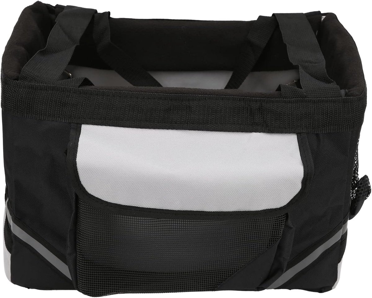 Honden Fietsmand - Reismand Katten - Veilig Vervoer - Stuurmontage Snel - 38x28x25 cm - Grijs