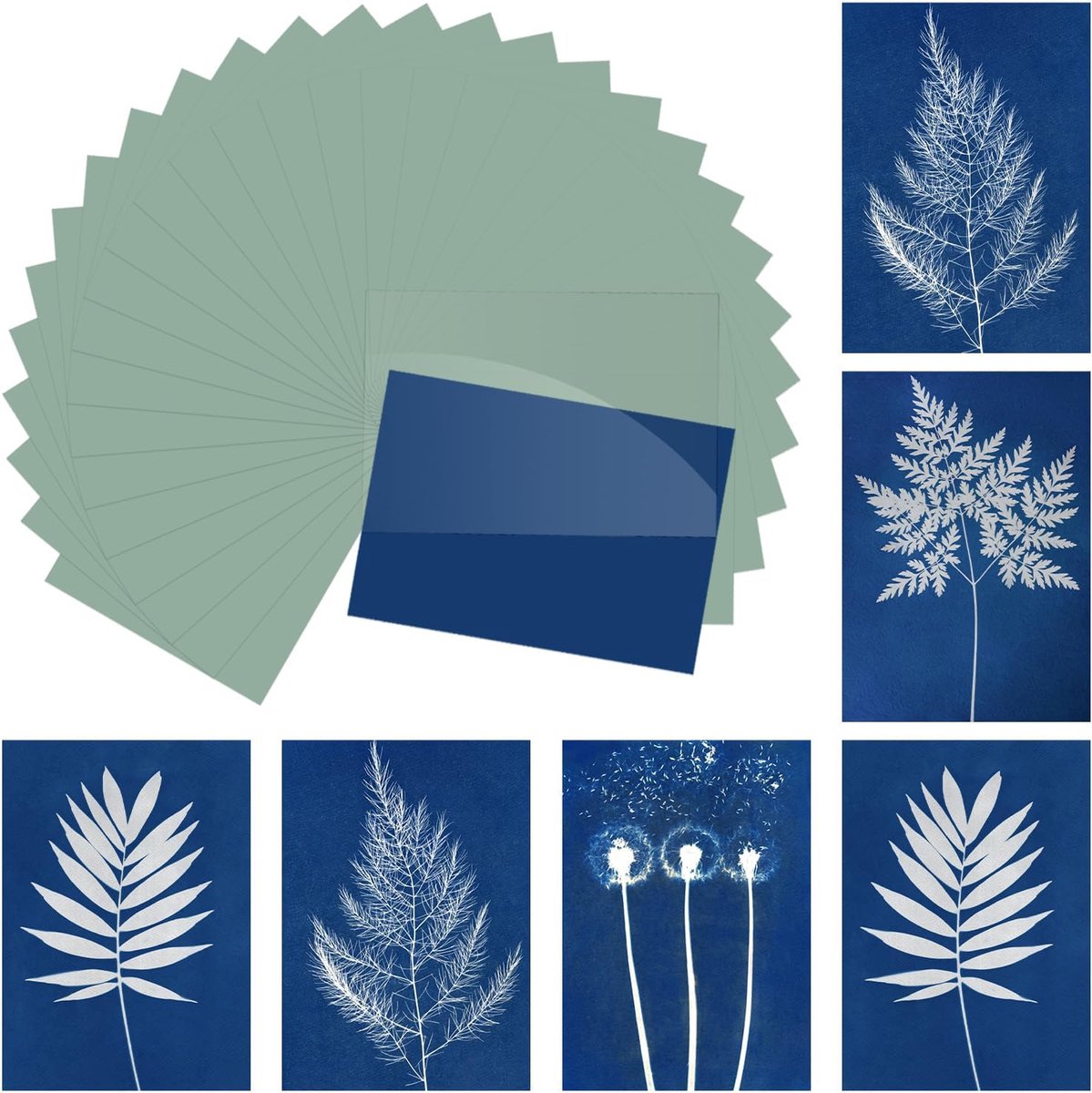 Zonneprint Papier - Cyanotype Set - DIY Kunst Projecten - Hoge Gevoeligheid - A6 Formaat - Blauw
