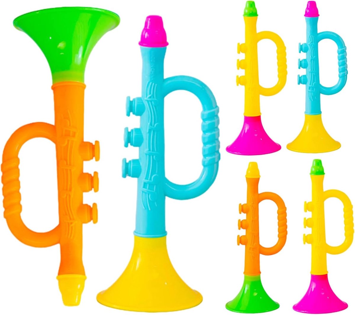 Kindertrompet Speelgoed - Muzikaal Speelgoed - Muziek Leren - Stevig ABS Materiaal - 21 cm Lengte - Gemengde Kleur