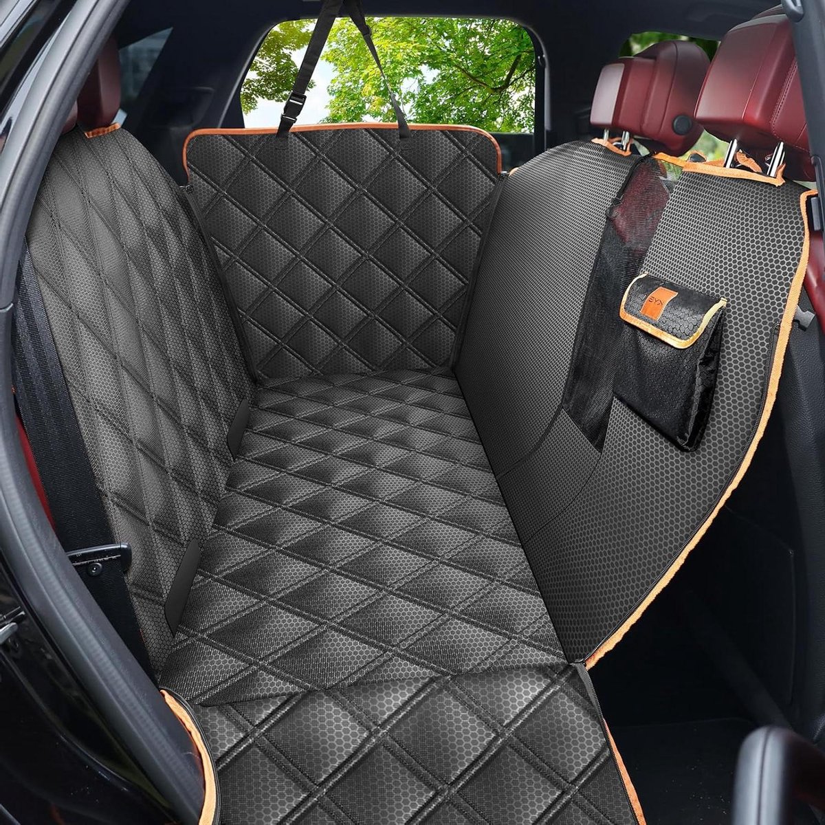 Honden Autostoelhoes - Autodeken Hond - Reizen met Huisdier - Waterdicht Krasbestendig - 135 x 175 cm - Zwart Oranje