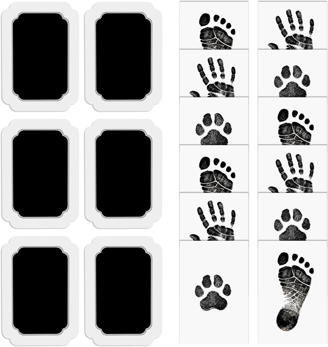 Voetafdruk Pootafdruk Set - Hond Kat Aandenken - Herinnering Maken - Contactloos Kleur Gebruik - 155 x 112 cm - Zwart