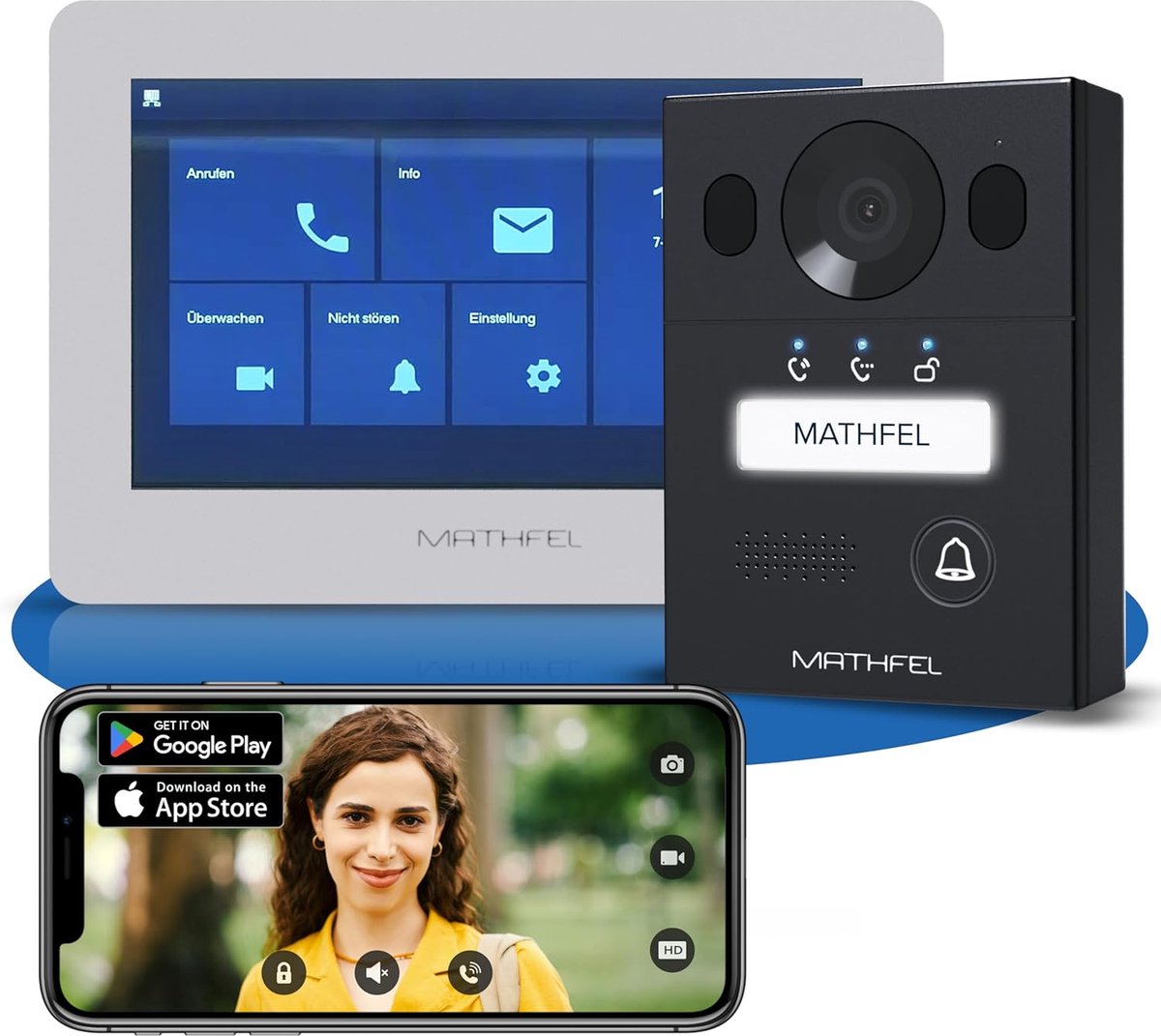 Video Deurintercom Systeem - Buiten Deur Camera - Beveiliging Huis - 170 Graden Camera - 7 Inch Monitor