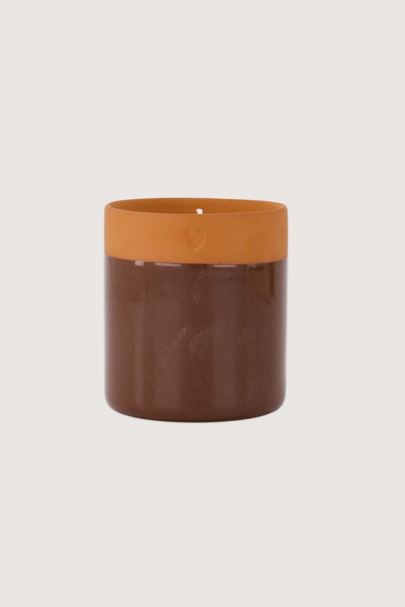 Zusss Geurkaars Terracotta Hartje - Brown - Ø11,5X8,5Cm
