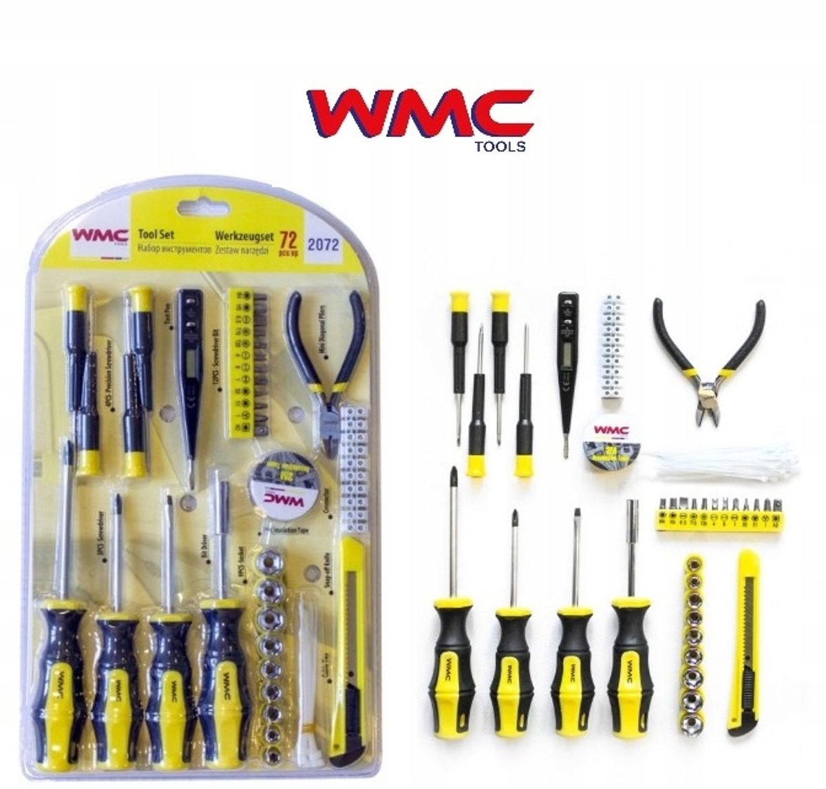 WMC Serie - Gereedschapsset - 72 Delen - Inclusief Schroevendraaiers - Chrome-vanadium Staal