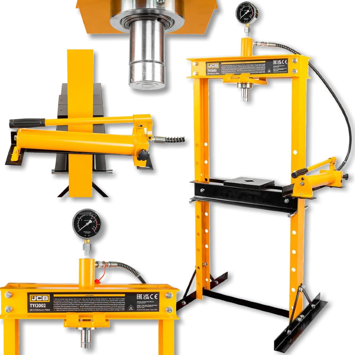 JCB - Serie - Hydraulische Vloerpers - 12 Ton - Manometer