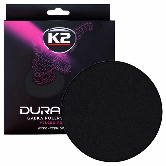 Zwarte K2 Duraflex polijstschijf met velcro achterkant.