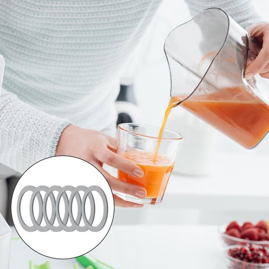 Blender Pakking - Rubber Ring - Blender Reparatie - 6 Stuks Set - 6.6 cm Diameter - Grijs van Merkloos — afbeelding 5