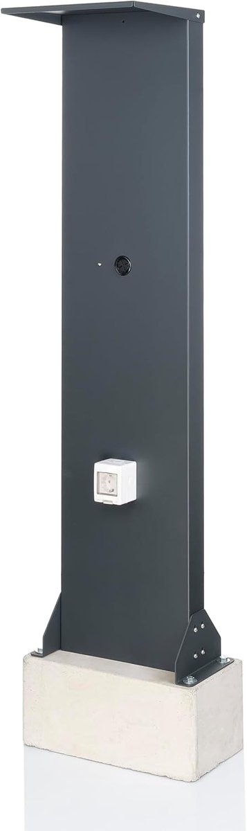 Wandbox Voet - Oplaadstation Standaard - Elektrisch Laden - Geprefabriceerde Betonfundering - 140 x 33 x 30 cm - Antraciet RAL7016