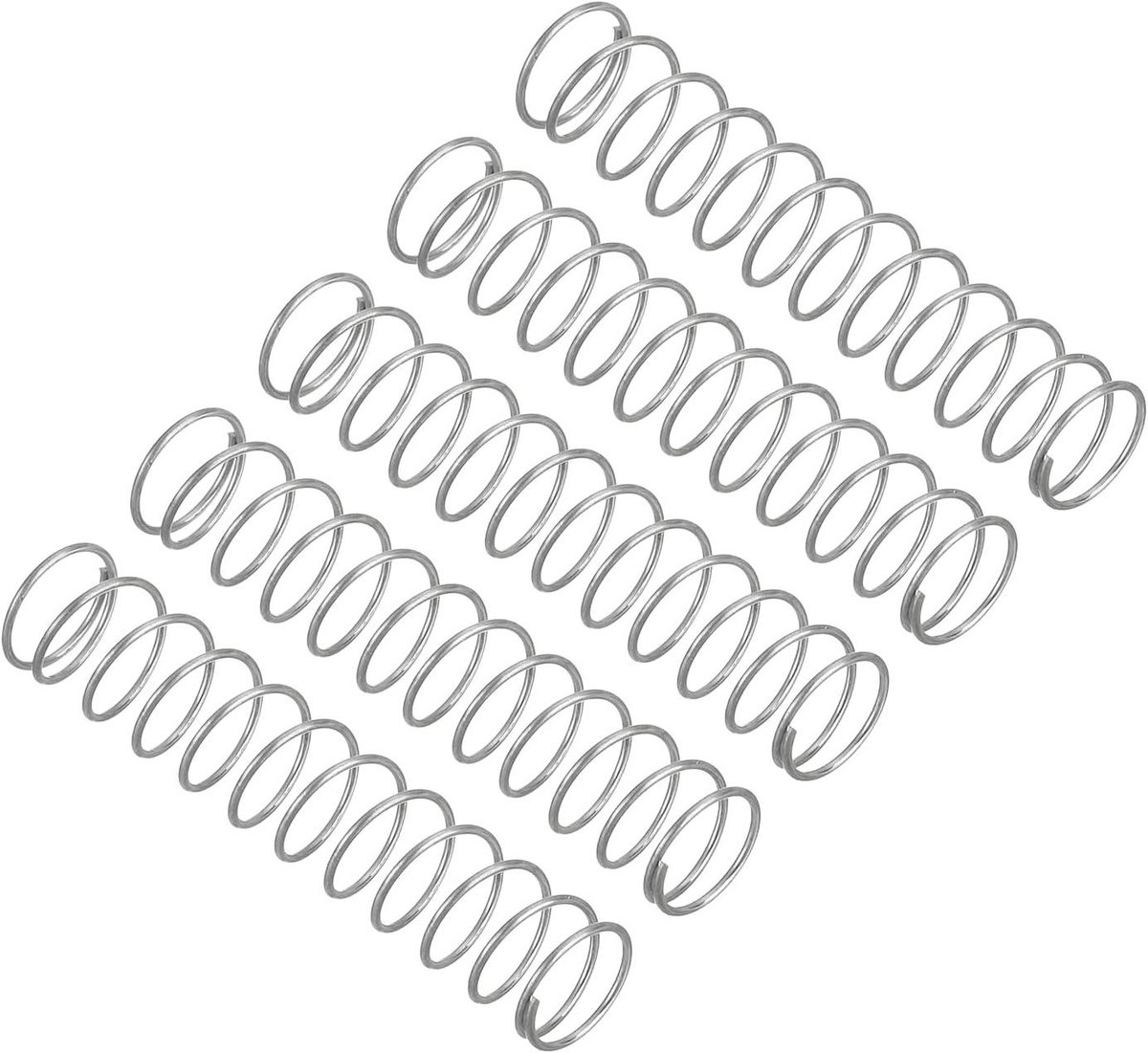 Drukveren RVS - Compressieveren Spiraalveren - Industriële Machines - Hoge Temperatuurbestendig - 0.5x7x30 mm - Zilver