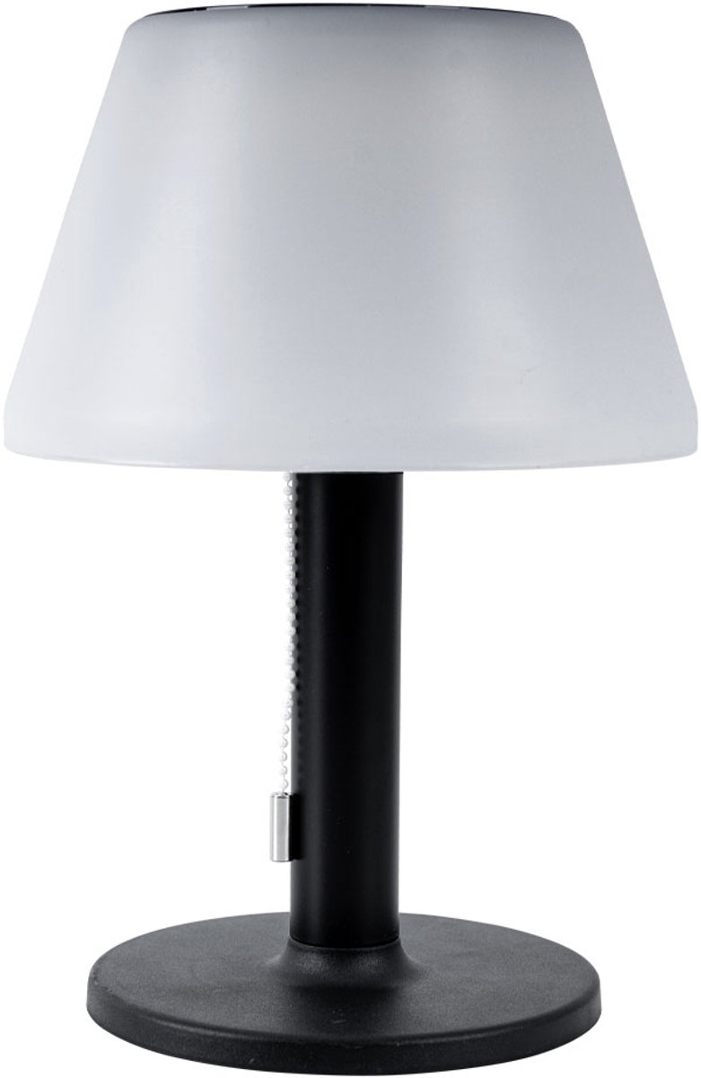 Kynast Tafellamp op zonne-energie | warm licht | dimmer | zwarte voet Solarlamp | buitenlamp met 10 LEDs LED tafellamp Ø20cm x 28cm