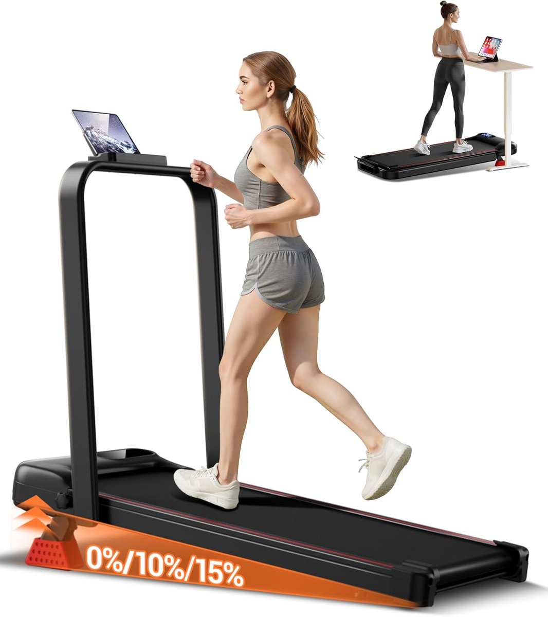 Draagbare Loopband - Opvouwbare Trainer - Thuis Fitness - Schokabsorberend Ontwerp - 98x55x99cm - Zwart