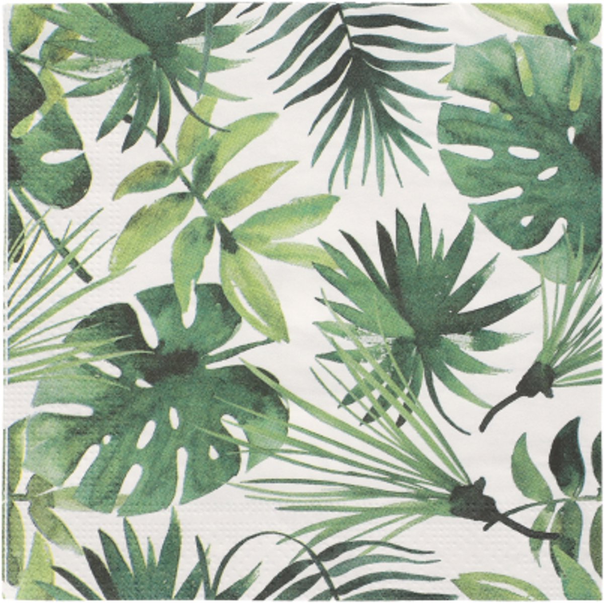 10x 20 Servetten 3-laags 1/4 vouw 33 cm x 33 cm Monstera