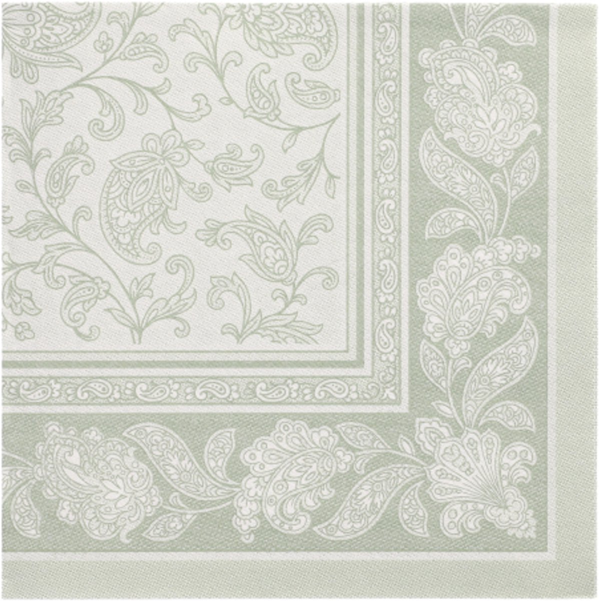 5x 50 Servetten ROYAL Collection 1/4 vouw 40 cm x 40 cm jade groen Ornaments