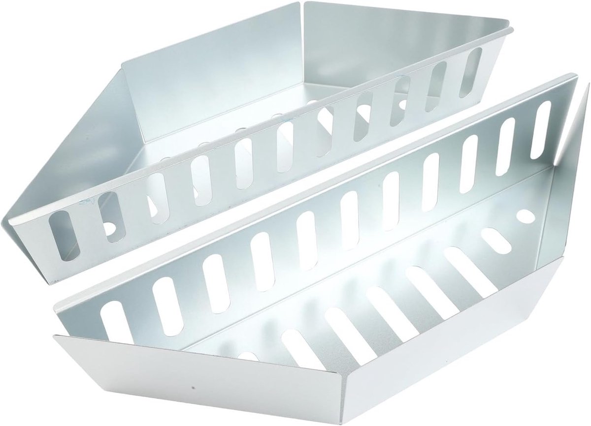 Houtskoolmanden Roestvrij Staal - BBQ Accessoires - Indirect Hitte Grillen - Set van 2 Stuks