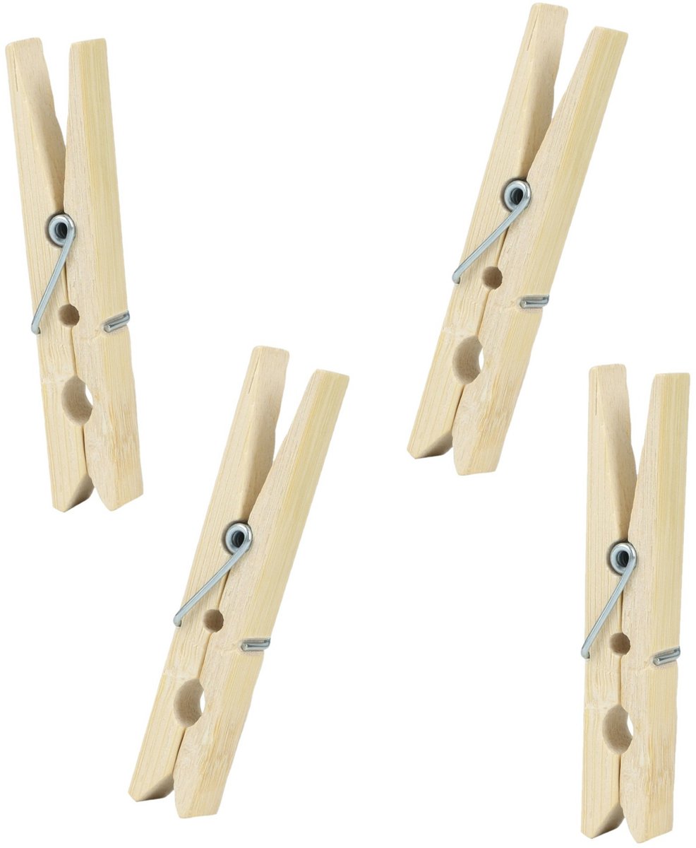 Urban Living Basic Size wasknijpers - 72x - bamboe - 7 cm