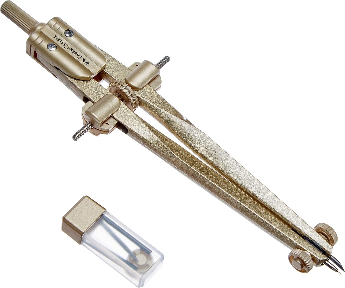 Precisie Kompas - Tekenhulp Tekengerei - Tekenen Cirkels - Snelle Instelling - 340mm Cirkel - Goud