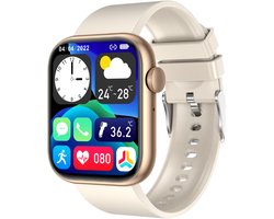 Cinturio Prestige Goude Smartwatch Heren en Dames - Stappenteller - Bluetooth Bellen - Hartslagmeter - Slaapmonitor - 100+ Sportmodi - IP67 - iOS & Android - Goud