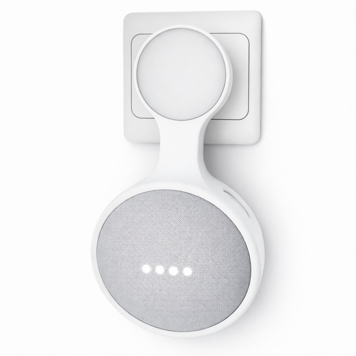 Google Nest Mini 2e Generatie Wandhouder Stopcontact – Smart Speaker Muurbeugel – Nest Mini Houder Wandmontage – Kabelmanagement Oplossing – Ruimtebesparend Design – Google Home Mini Accessoire – Wandbeugel zonder Boren – Wit