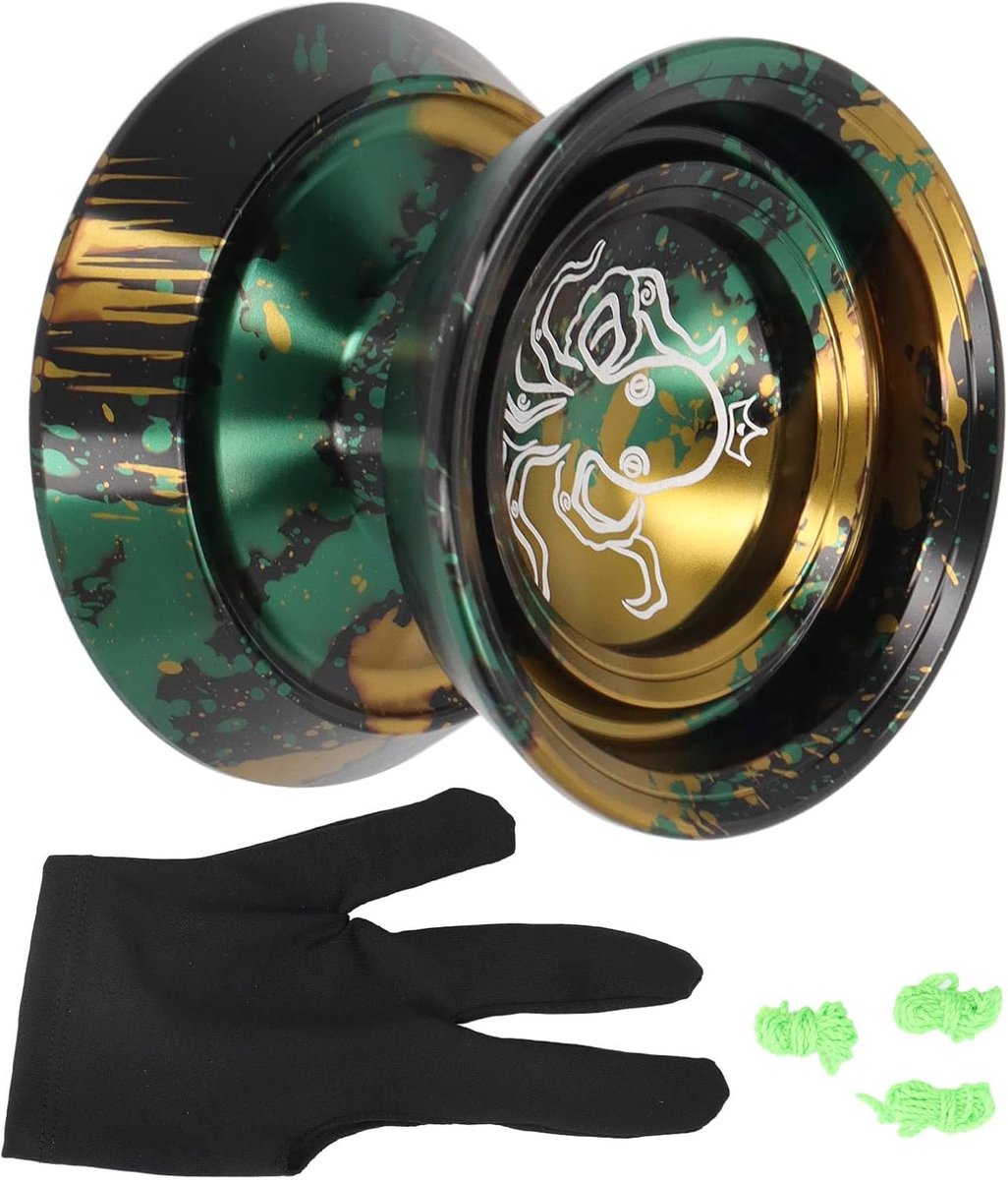Professionele Jojo - Aluminium Bal - Geavanceerde Trucs - Niet-reagerend Kogellager - 5.5 x 5.5 cm - Zwart Goud