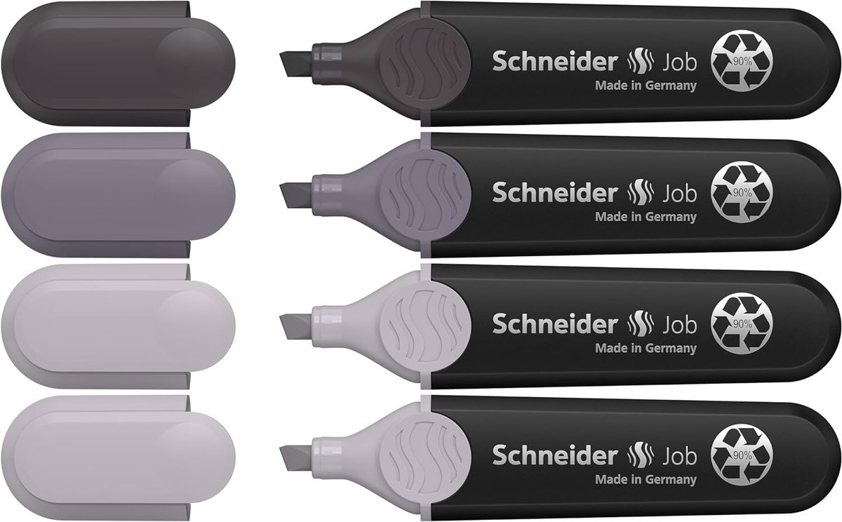 Markeerstiften Set - Grijstinten Markers - Documenten Markeren - Gemaakt van Gerecycled Plastic - 115 x 24 x 18 cm