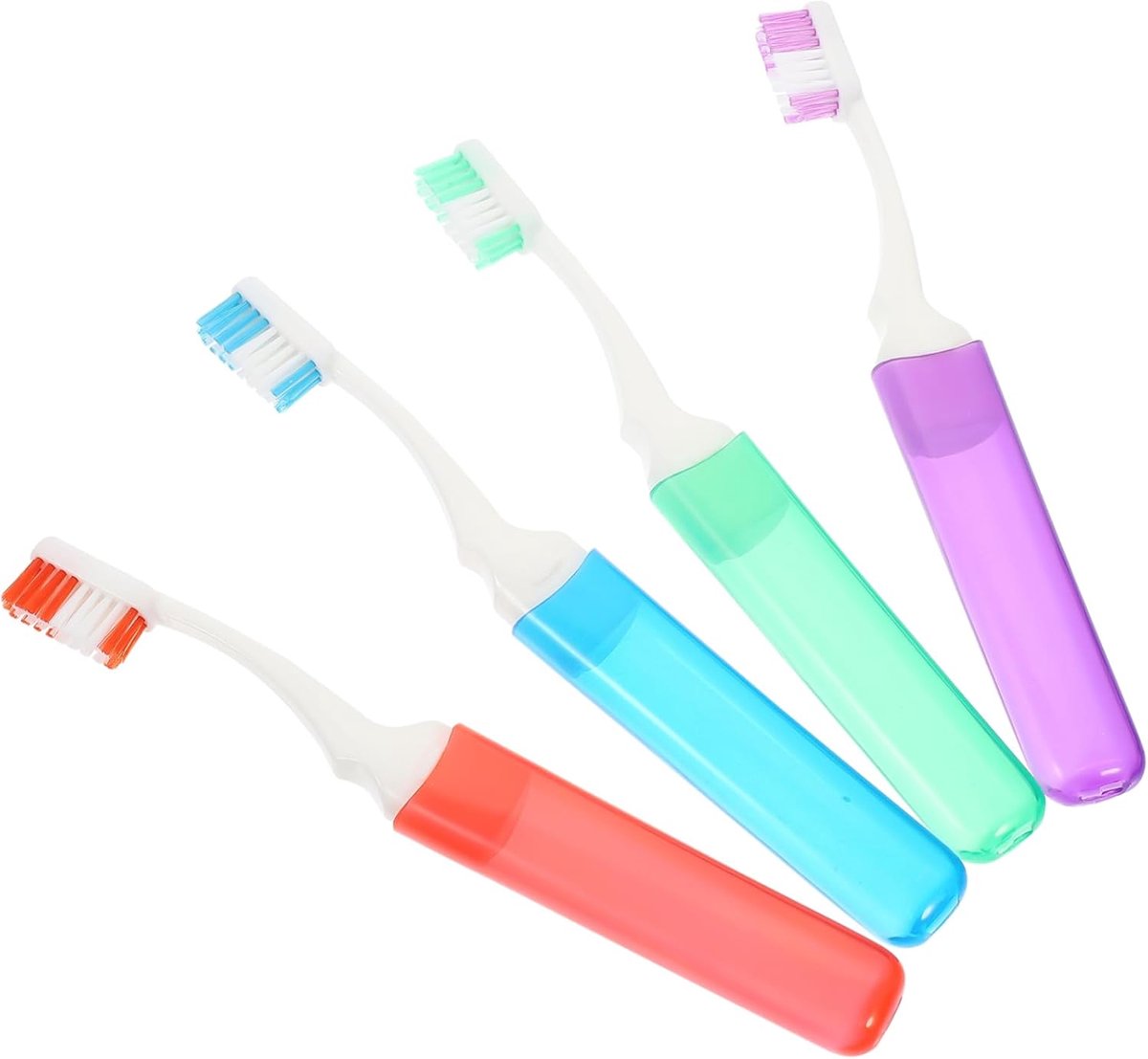 Reistandenborstels Set - Opvouwbare Tandenborstels - Hygiënisch Reizen - Fijne Zachte Borstels - 17.5 cm Uitgevouwen - Licht Gemengd