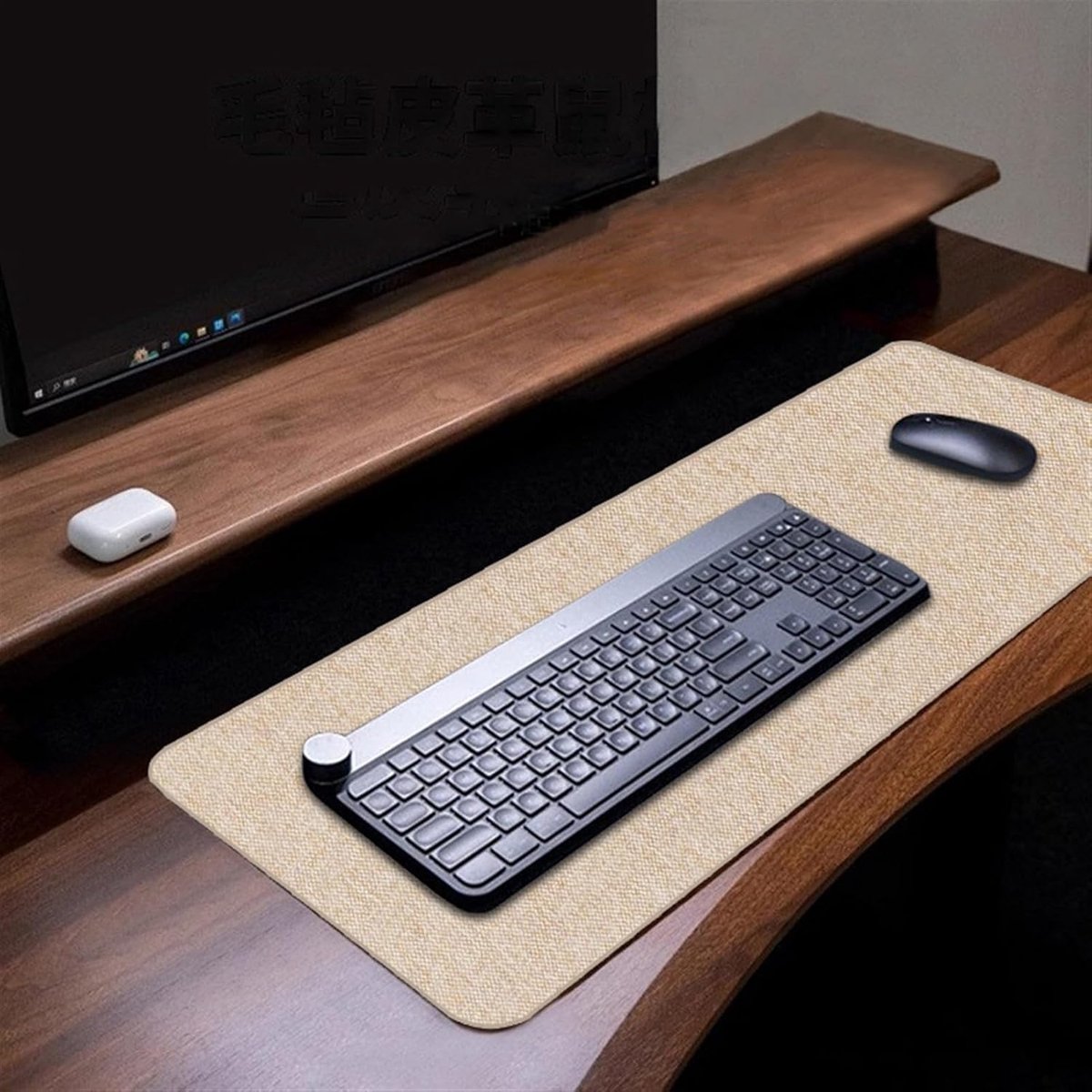 Bureauonderlegger - Tafelmat Desk Pad - Kantoor Thuis - Anti-slip Bodem - 100x50cm - Kaki
