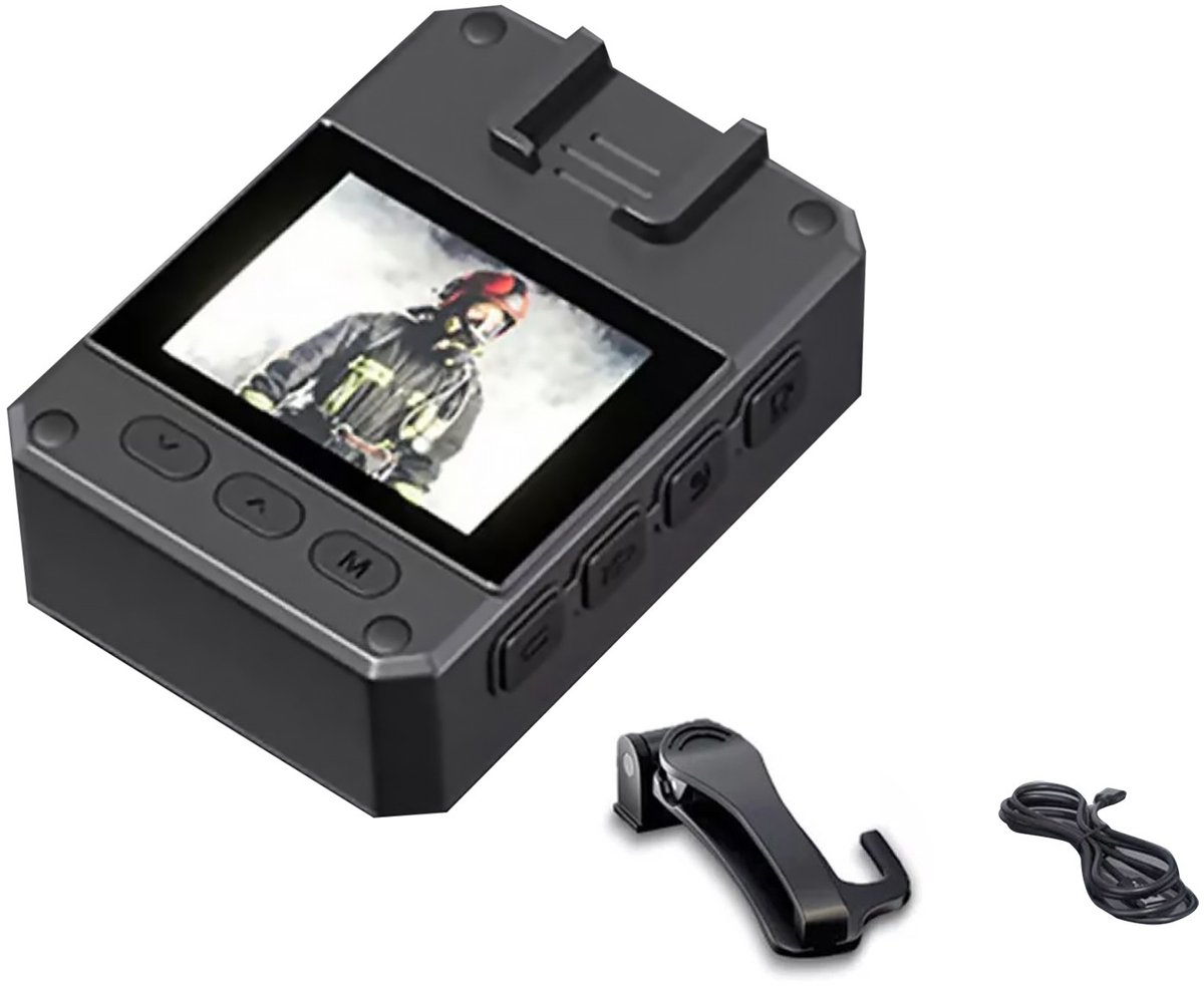 Geschikt voor 4K HD politie bodycam met audio, nachtzicht en opnamefunctie (128 GB)