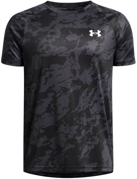 Under Armour UA Tech 2.0 SS-BLK Jongens Sportshirt - Zwart - Antraciet - Wit