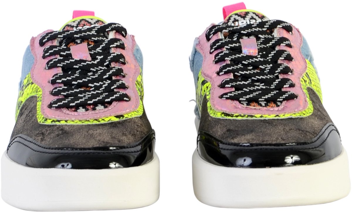 Fancy Crazy Patch sneakers met veters