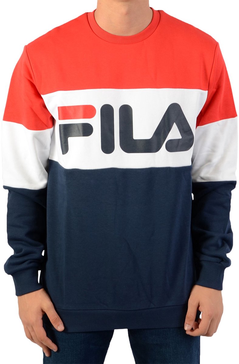 Heren-sweater Straight Blocked Crew Zwart
