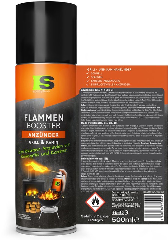 Spraytive 3x 500ml BBQ aansteker spray - vlammenbooster voor grill, houtskool & open haard - tot 90x aansteken - inclusief veiligheidsbuis van Merkloos — afbeelding 3