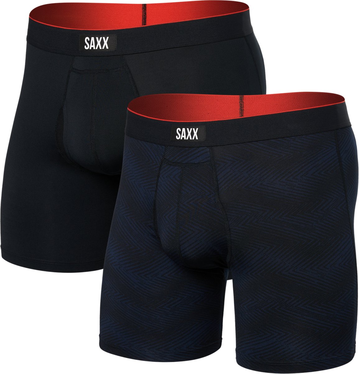 SAXX Heren Boxershort Multi-Sport Mesh - 2-Pack - Boxer met BallPark Pouch® PRO - Sport Ondergoed met kortere pijp - Grijs - S