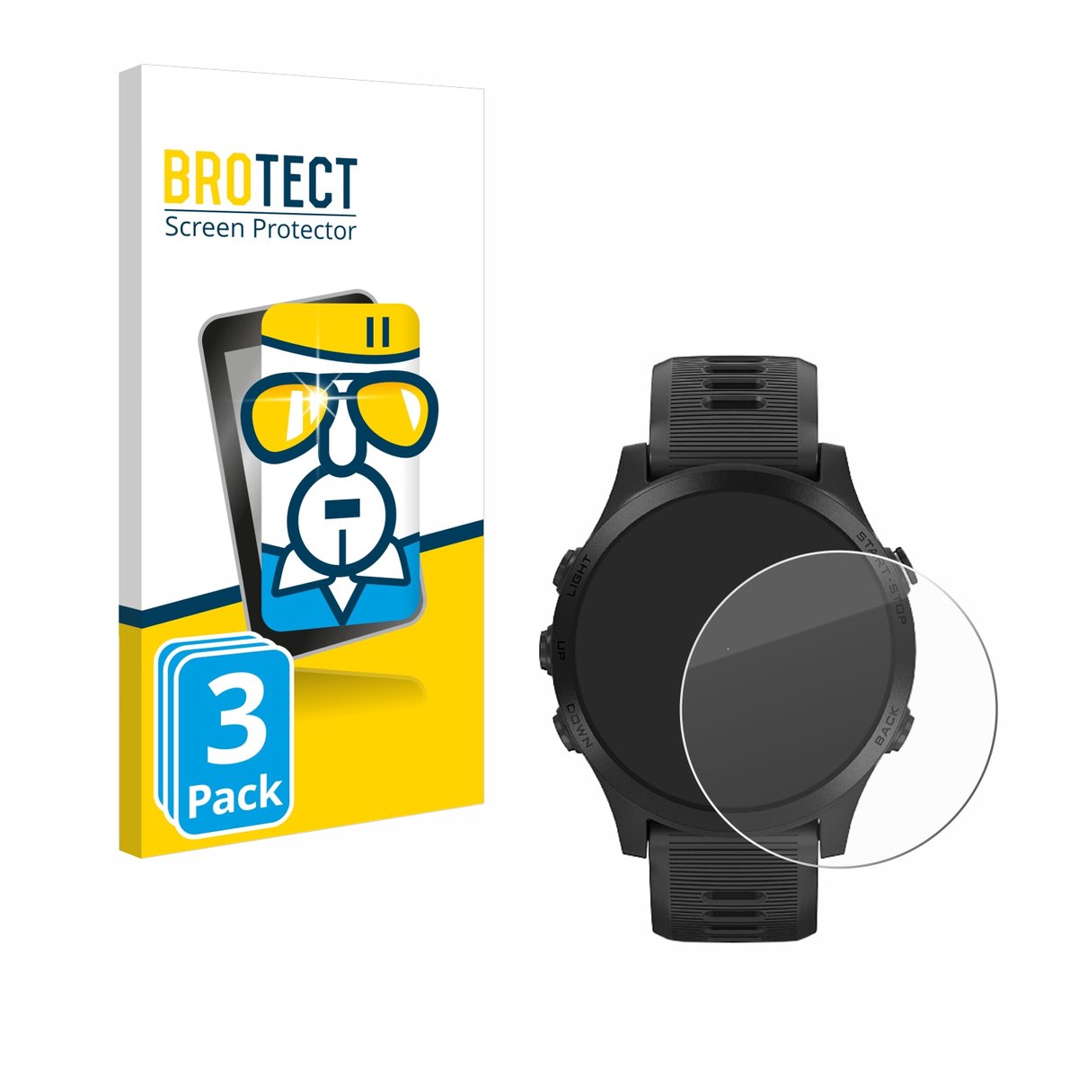 BROTECT - Glas Screenprotector voor Garmin Forerunner 945 - Gehard Beschermglas 9H 3 Stuks