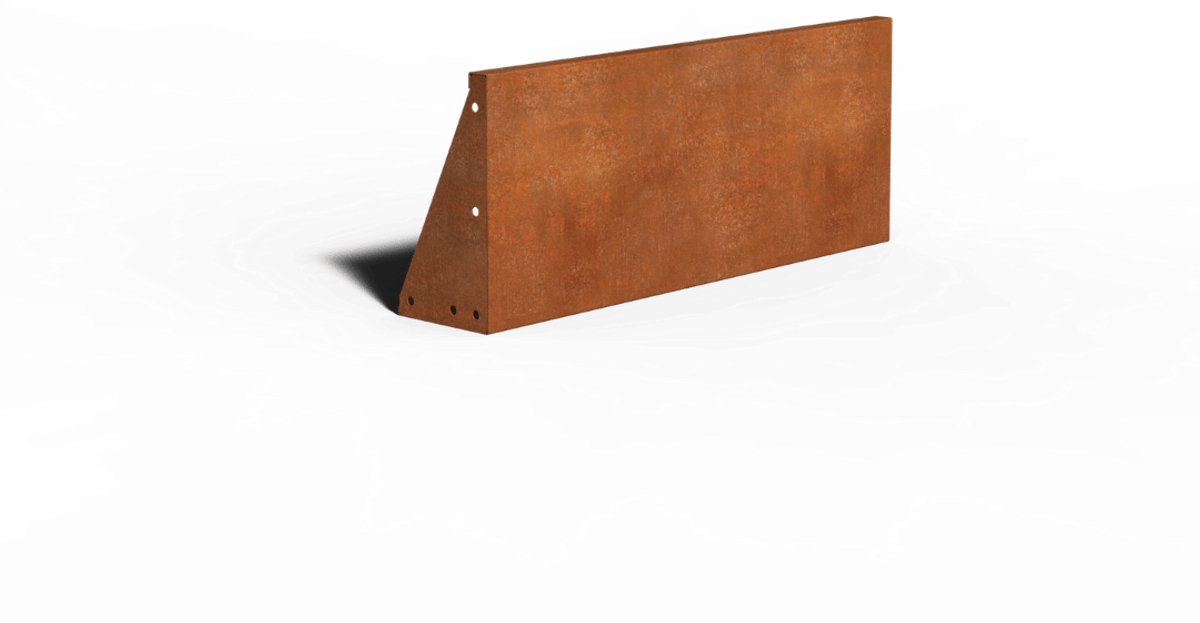 Cortenstaal Keerwand Recht | 100 x 20 x 40