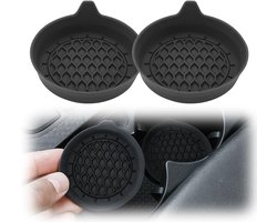 Tolvia Auto Bekerhouder Onderzetters (2 Stuks) - Siliconen Antislip Inzetstukken - Hittebestendig & Makkelijk Schoon te Maken - Interieur Bescherming - Zwart
