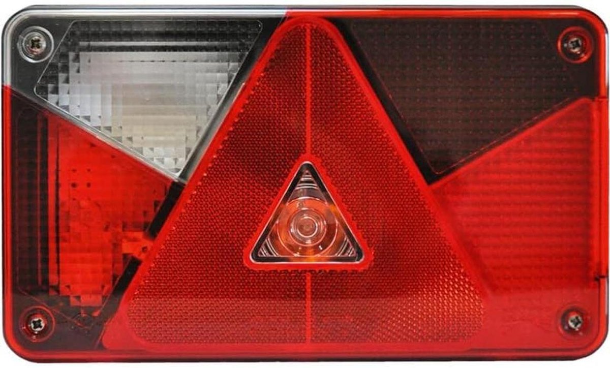 Lampglas Achterlicht - Verlichting Onderdeel - Voertuig Verlichting - Multipoint V Functies - 24x14x1cm - Rood