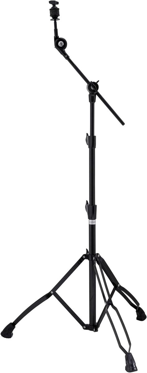 Bekken Stand - Cimbaal Standaard - Muziek Optreden - Dubbel Braced - Boom Arm - Zwart