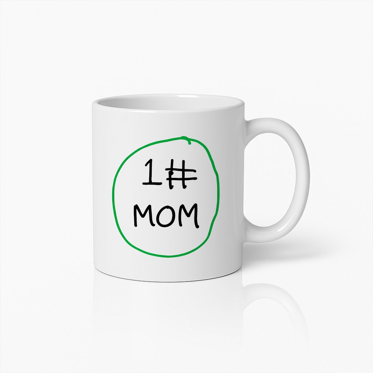 #1 MOM Mok - Beste Moeder Ooit - Moederdag Cadeau - Keramische Koffie & Thee Beker - Wit - 330ml