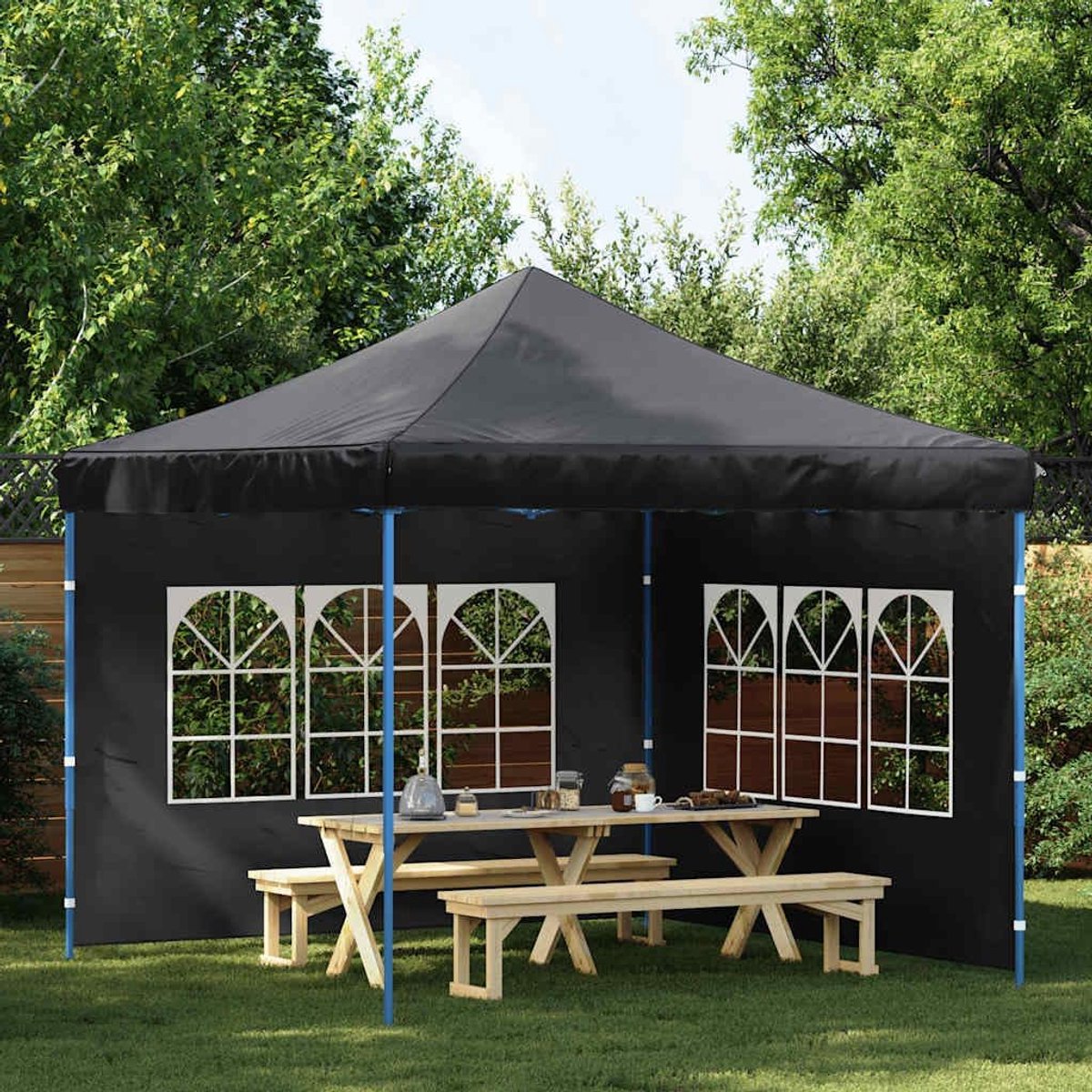 Partytent Zijwanden - Tentpanelen - Buitenfeesten - Met Venster - 300 x 195 cm - Blauw